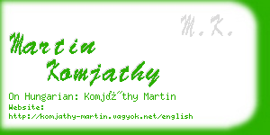 martin komjathy business card